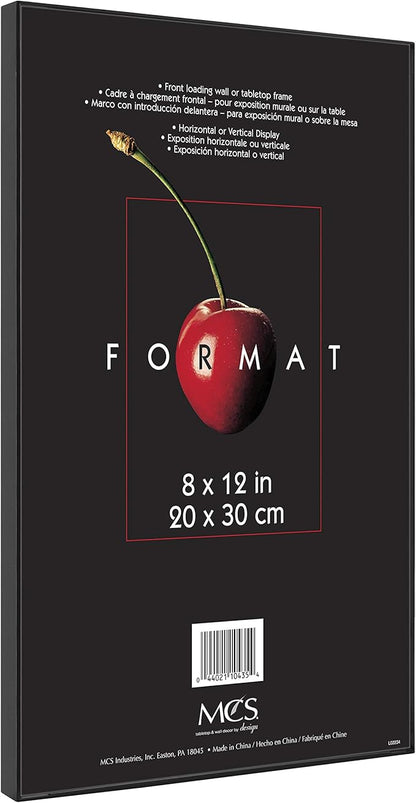 MCS Format 8x12 Picture Frame Black, Gallery Wall Vertical & Horizontal Wall Hanging Picture Frame for Photos & Art Prints (6-Pack)