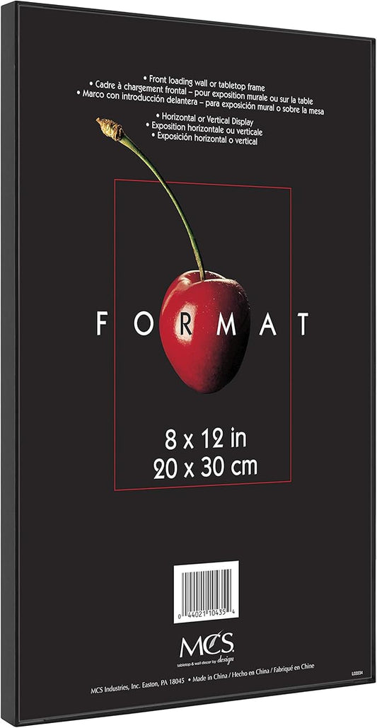 MCS Format 8x12 Picture Frame Black, Gallery Wall Vertical & Horizontal Wall Hanging Picture Frame for Photos & Art Prints (6-Pack)
