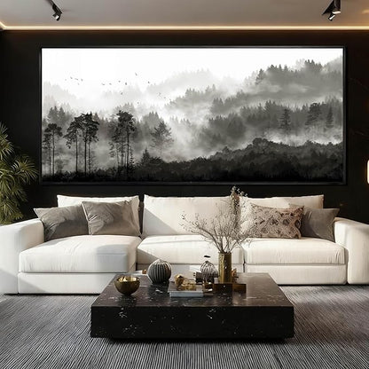 Black and White Wall Art Forest Home Wall Decor Modern Photo Prints 32"x70" Art for Office Framed Pictures for Living Room