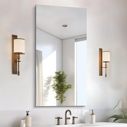 CILIBER Frameless Mirror, 24x48 Mirrors for Wall, Rectangle Bathroom Mirror for Over Sink, Frameless Vanity Mirror with Polished Edge, 3mm Tempered Glass, Hangs Horizontally or Vertically