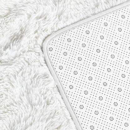 Deerhoo Shag Area Rug, 4 X 6 Plush Fuzzy Rugs for Living Room, Ultra Soft Fluffy Furry Rug for Bedroom, Indoor Carpet Nursery Rugs for Kids Room Home Decor, White