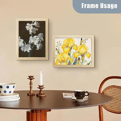 SESEAT 8x10 Picture Frame Natural Woodgrain Set of 6, Display Pictures 5x7 With mat or 8x10 Without Mat