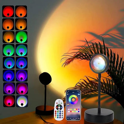 JIMEI Sunset Lamp Projector Led Lights for Bedroom Night Light RGB Lights Sun Sunlight Sunrise Lamp 10w 360° Rotation Mood Lighting Home/Room Decor Gifts for Women,Desktop Multicolor