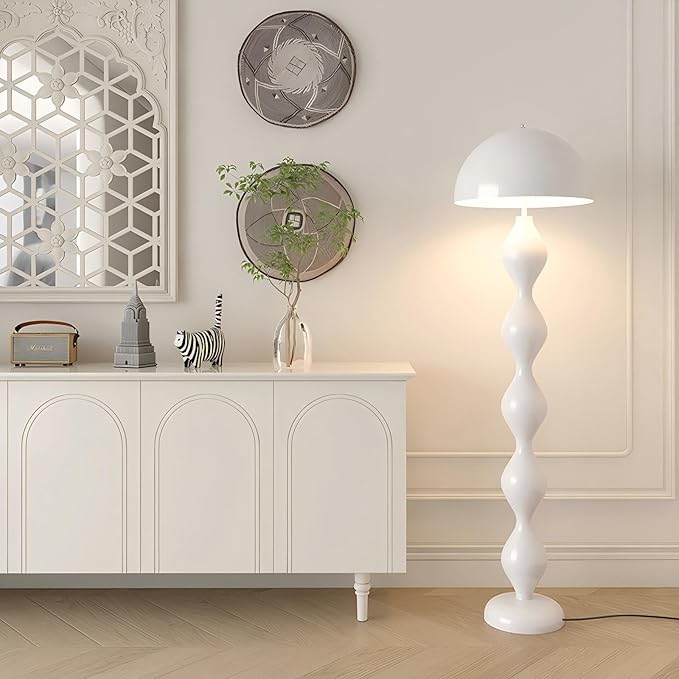 Modern Floor Lamp, White, Metal, 59.1 Inch High, 3 Light Colors, Foot Switch, Decorative, Reading