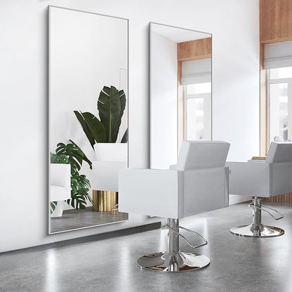 COFENY 30x72inch Bathroom Mirror, Silver Rectangle Mirror with Thin Metal Frame, Large Rectangular Wall Mirror for Bathroom, Living Roomm, Hair Salon, Big Farmehouse Mirrors Hang Horizontal/Vertical