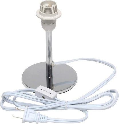 Simple Designs LT2061-GRY Mini Chrome Angled Fabric Shade Table Lamp, Gray