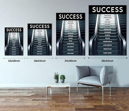 Inspirational Artwork for Home Walls Large Ladder to Success Canvas Paintings Posters and Prints Abstract Success Factors Artwork for Coffee Shop Reading Room Decor Framed Easy to Hang-28x44 inches