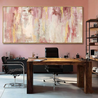SOUGUAN Pink Wood Wall Decor Abstract Wall Art Modern Posters 40"x86" Pictures for Living Room Office Artwork Bedroom Decorations