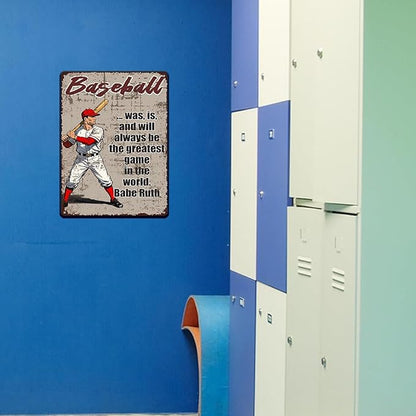 Baseball Was Is and Will Always Be the Greatest Game in the World Metal Tin Sign 12x16 Inch Baseball Poster Baseball Tin Sign Home Kitchen Garden Bar Pub Restaurant Are Wall Decor