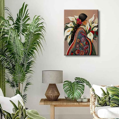 Calla Lily Canvas Wall Art Mexican Vintage Flower Decor painting Pictures Girls White Floral Plant Posters Prints for living room Bathroom Bedroom Office Hallway Home Decoration
