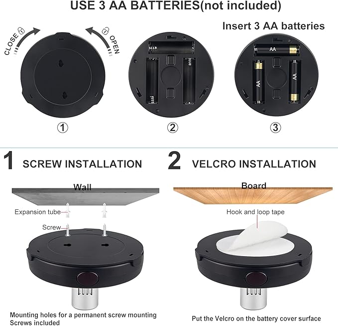 HAMVIDNE LED Spotlight, Battery Powered Picture Lights, Uplighting Indoor, Puck Lights with Remote, Stick Spot Light for Wall Display Dartboard Painting Artwork Accent-Silver
