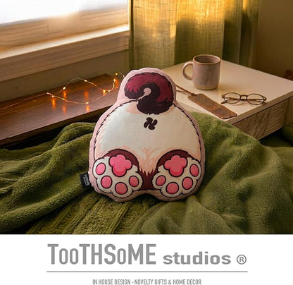 Toothsome Studios Siamese Cat Shape Butt Pillow, Polyester Cotton Stuffed Throw, Novelty Animal Design, Multi-Color, 12 Inches (Siamese)