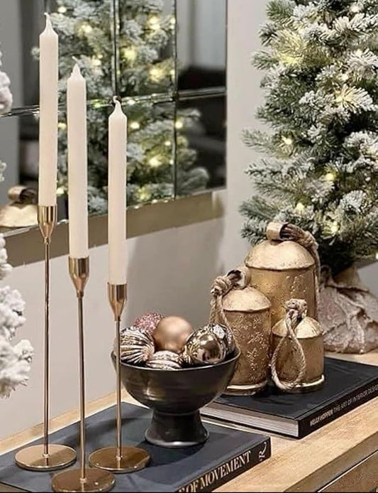 Large Vintage Gold Cow Bells for Rustic Christmas Decor Hanging Bells on Rope Set of 3 Harmony Cow Bells Vintage Handmade Rustic Lucky (Set of 3, 4,6,8 inches)