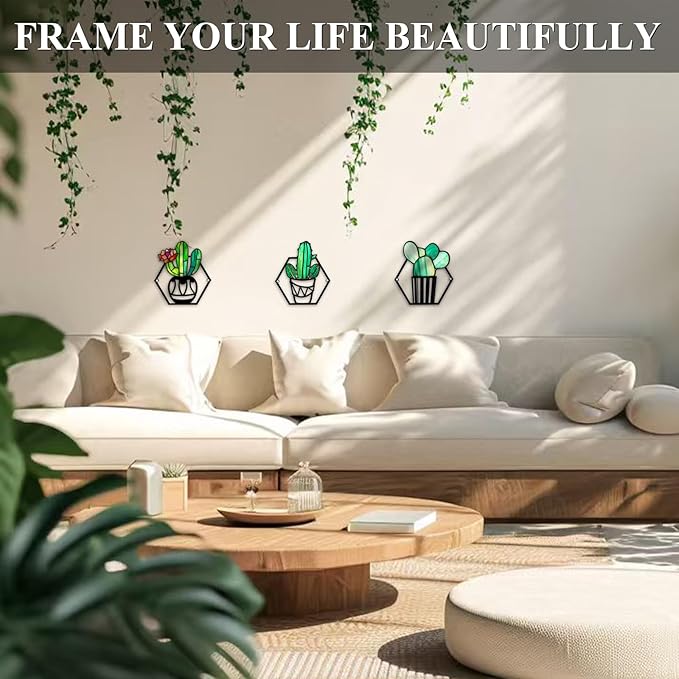 Fanjashn 3 Pcs Metal Flowers Wall Decor, Green Metal Floral Wall Arts for Modern Farmhouse Decor, Living Room, Bathroom, Bedroom, Office, Kitchen and Dining Room