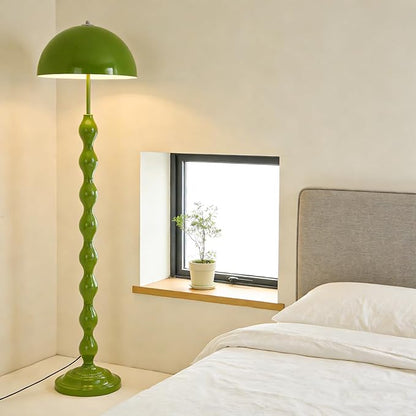 Unique Floor Lamp Creative Green Mushroom Lamp Standing Lamp with 38CM Wide Iron Shade and Foot Switch Modern Floor Light for Living Room, Bedroom, Office, Corner