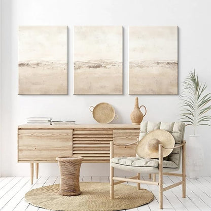 Baccone Beige Abstract Wall Art Set of 3 Neutral Canvas Wall Art Prints Boho Abstract Picture Modern Abstract Art Wall Decor Minimalist Artwork for Living Room Beroom Decor 12x16 Inch Wrapped Canvas