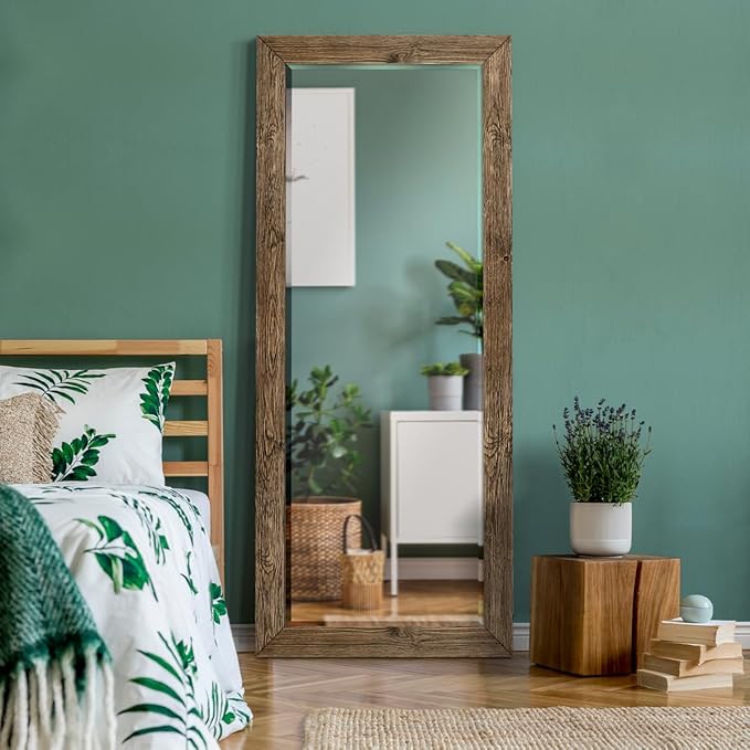 Barnwood Wood Full Length Mirror - Distressed Tonal Walnut (AR2-L05S)