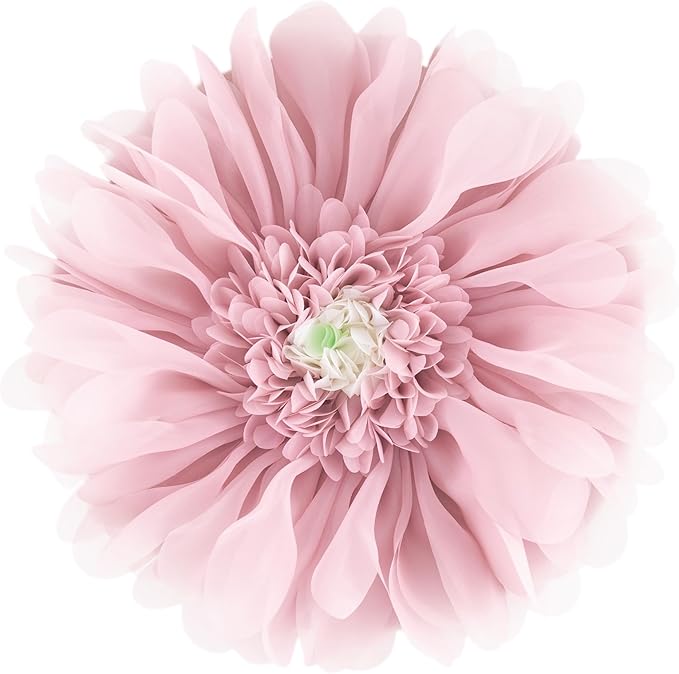 Handmade 3D Flower Round Throw Pillows Cute Decorative Daisy Accent Pillow Modern Farmhouse Elegant Cushion for Bed Couch Chair Car Bedroom Living Room Home Decor Gift 12 Inch Rose Gold