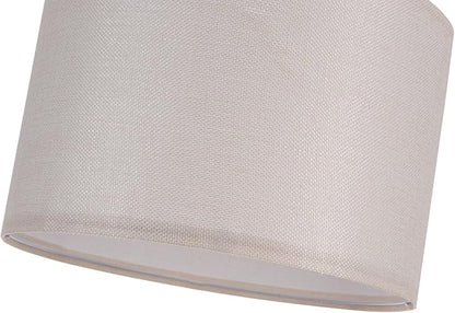 2 Pack Plug in Pendant Light, Hanging Light with 15Ft Clear Cord, On/Off Switch, Beige Yellow Fabric Lamp Shade, Hanging Light Fixture for Bedroom, Kitchen