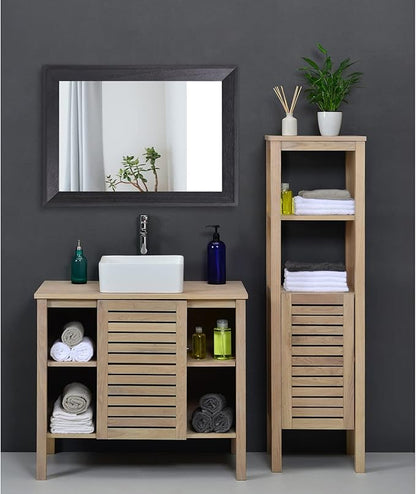 AAZZKANG Black Mirrors for Wall Rectangle Wood Framed Large 20"x16" Decorative Wall Mirror for Bedroom Bathroom Living Room Dressing Room Entryway