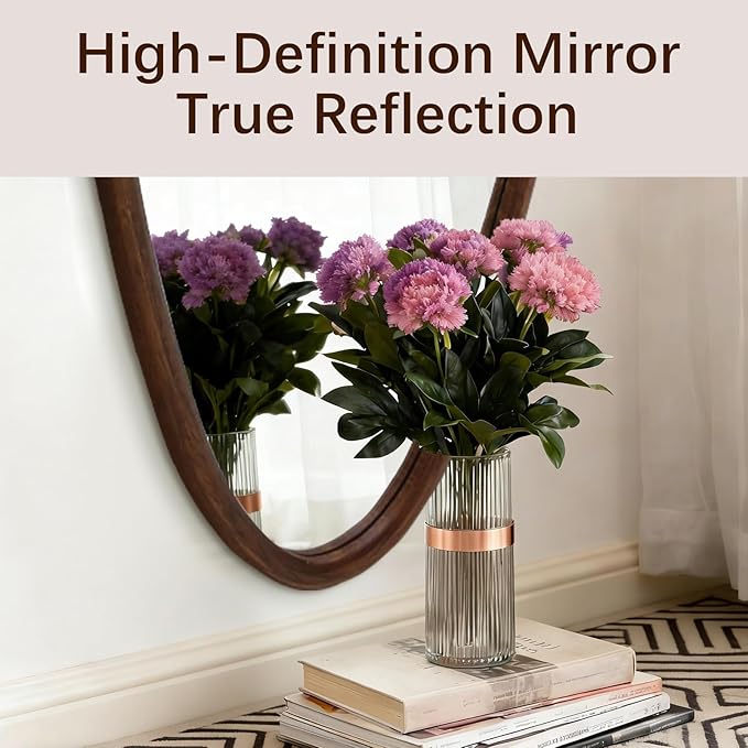 Irregular 65"x22" Wood Frame Full Length Mirror, Long Wall-Mounted Mirrors, Large Body Hanging Mirror for Living Room, Decorative Vanity Mirrors for Entryway, Bedroom,Horizontal/Vertical, Walnut