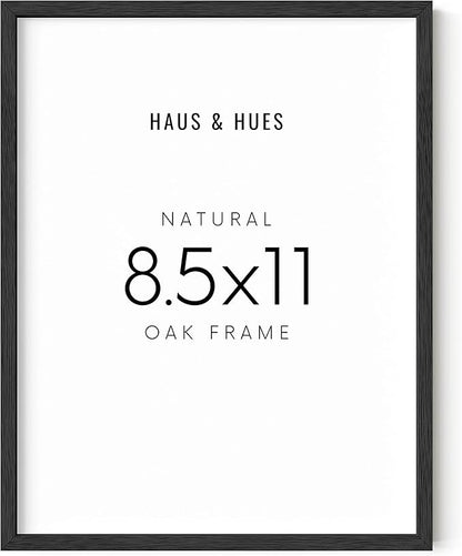 HAUS AND HUES 8.5x11 Black Oak Frame - Document and Certificate Display (Wood Finish)