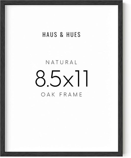HAUS AND HUES 8.5x11 Black Oak Frame - Document and Certificate Display (Wood Finish)