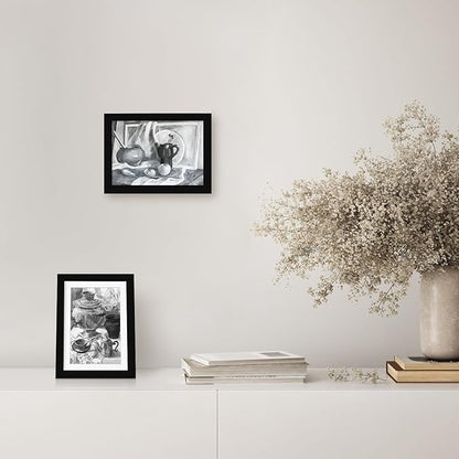 5x7 Picture Frame Set of 6, Display 4x6 with Mat or 5x7 Without Mat, Photo Frames for Wall Mounting or Table Top Display,Collage Wall Decor Gallery Wall Frame Set,Black