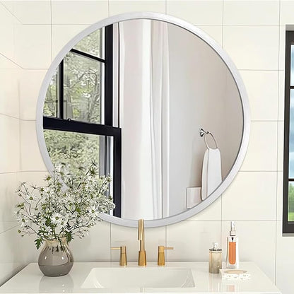 Mirrors for Wall Mirror Sliver Metals Framed Round Farmhouese Bathroom Mirror Ative Hanging Mirror for Bedroom Vanity Entryway
