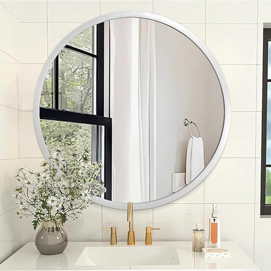 Mirrors for Wall Mirror Sliver Metals Framed Round Farmhouese Bathroom Mirror Ative Hanging Mirror for Bedroom Vanity Entryway