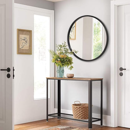 AOAOPQ Black Round Mirror for Wall Small Round for Bathroom Entryway Living Room Hallway Matte Frame Mirrors Anti Rust Hangs Tempered Glass for Bedroom Entry Dining Room