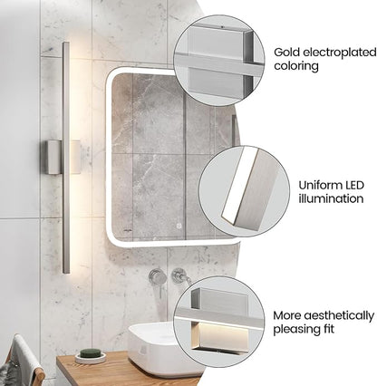 Epinl Brushed Nickel Bathroom Light Fixture Over Mirror 31.5 inch Modern Vanity Light Fixture 22W 5CCT Dimmable Light Bar LED Lighting Fixture for Bathroom Bedroom