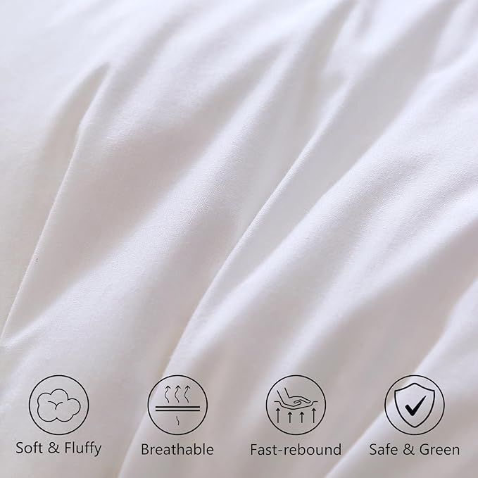 Throw Pillow Insert (Pack of 2, White), Goose Feather and Polyeser Throw Pillow for Decorative Cushion Bed Couch Sofa - Non-Deforming Over Time (22x22 Inch (Pack of 2))