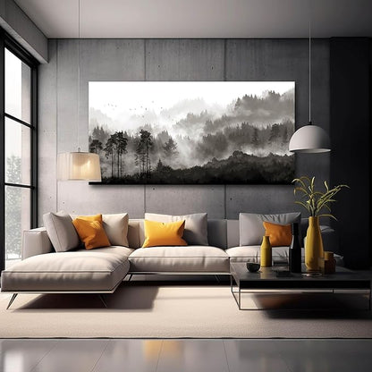 YJYart Large Artwork for Living Room Wall Canvas Art Mountains Nature Painting Artwork for Bedroom Kitchen Dining Room Modern Home Decoration 30"x 60"