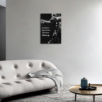 Jumong Motivational Quotes-Never Gives up-Inspirational Office Wall Art, Sport Encouraging Canvas Posters for Office, Living Room Decor, Gallery-Wrapped Canvas Art Set Framed Ready to Hang