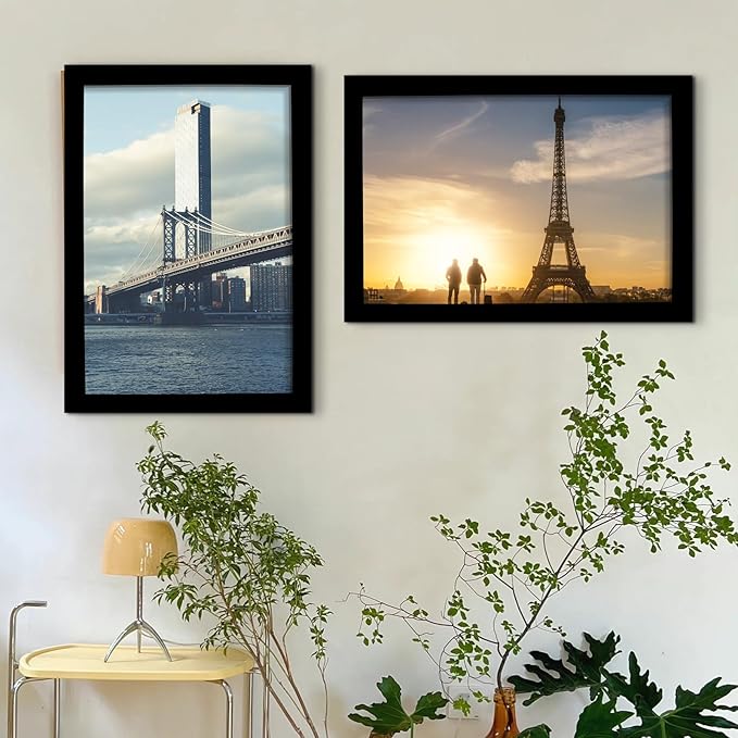 SESEAT 16x24 Picture Frame Black Set of 6, Display Pictures 16x24 Without Mat for Wall Mounting, Wall Gallery Poster Frames