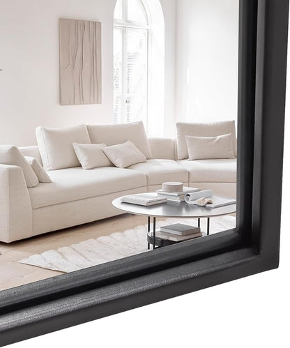 Suidia Wall Mirror, 30" x 40" Window Decorative Mirrors, Metal Framed Wall Decor Wall-Mounted Mirrors for Bedroom, Living Room, Entryway, Black