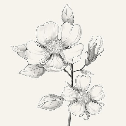 Framed Botanical Wall Art for Bathroom, Set of 4 Neutral Minimalist Beige Floral Painting Prints for Modern Farmhouse Decor, Black and White Flowers Plant Artwork for Rustic Bedroom Living Room, 11x14