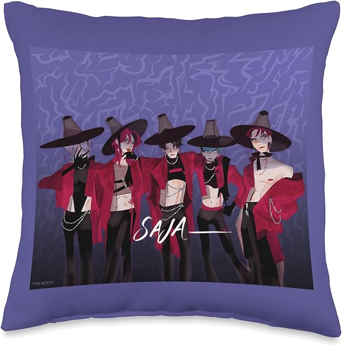 Kpop Demon Hunters Saja Boys Demons Officially Licensed Throw Pillow