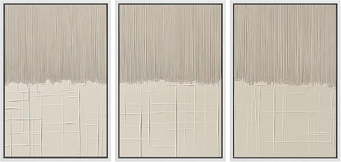 SIGNLEADER Framed Canvas Print Wall Art Set Beige Abstract Neutral Illustrations Minimal Decorative Bohemian Nordic for Living Room, Bedroom, Office - 16"x24"x3 WHITE