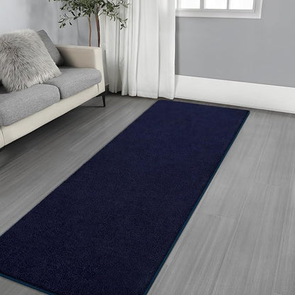 Gifeas Ultra Soft Modern Runner Rugs for Living Room Bedroom, 2x6 Feet Navy Blue Thickened Memory Foam Indoor Solid Minimalist Carpets, Non-Slip Comfy Area Rug for Boys Girls Nursery Room Home Decor