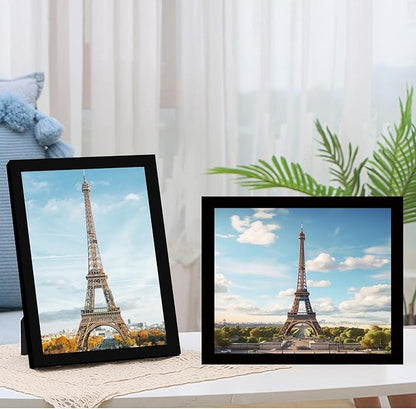 SESEAT 8x10 Picture Frame Set of 10, Display Pictures 5x7 with Mat or 8x10 Prints without Mat, Wall Mounting or Tabletop,Black