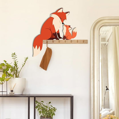 Fox Door Topper Adorable Fox Shape Statue Door Corner Sculpture for Handcrafted Wood Decor Sign, Creative Wooden Wall Decor