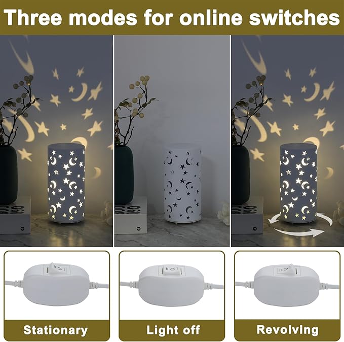 Star & Moon Night Light - USB Rechargeable Portable Bedside Lamp, Adjustable Color Lamp for Kids, Women, Bedroom, Home Décor, Gift for Mom, Nursery, Birthday & Holiday Gifts