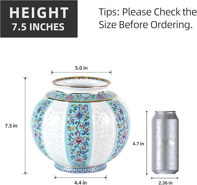 KAMMAK Colored Ceramic Vase, Beautiful Hand-Painted Decorative Vase, Modern Art Porcelain Vase for Flower Mantle Dining Table Centerpiece, Entryway Living Room Wedding Decoration, HYN002