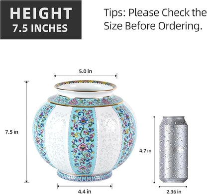 KAMMAK Colored Ceramic Vase, Beautiful Hand-Painted Decorative Vase, Modern Art Porcelain Vase for Flower Mantle Dining Table Centerpiece, Entryway Living Room Wedding Decoration, HYN002