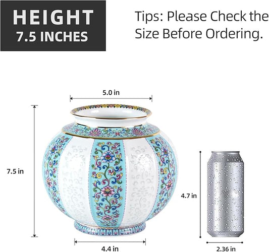 KAMMAK Colored Ceramic Vase, Beautiful Hand-Painted Decorative Vase, Modern Art Porcelain Vase for Flower Mantle Dining Table Centerpiece, Entryway Living Room Wedding Decoration, HYN002