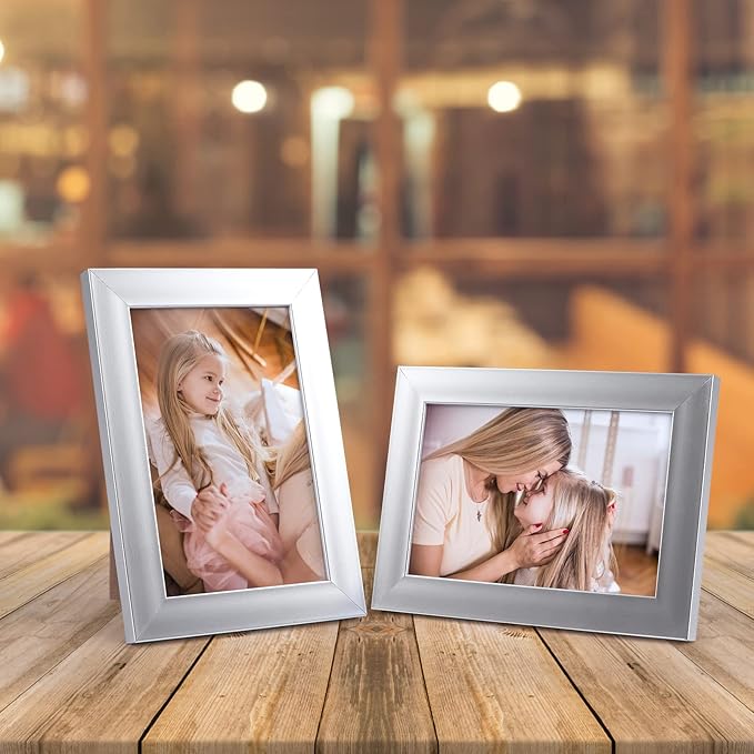 Giftgarden 4x6 Picture Frame Silver Set of 12, Multi Modern 4 by 6 Photo Frames Bulk for Wall or Tabletop Display