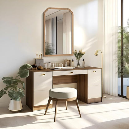 WallBeyond Wood Bathroom Mirrors for Wall Mounted, 24" x 36" Rustic Wood Frame Wall Mirrors Decorative for Living Room or Bedroom Vanity Mirror (Honey-Colored)