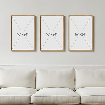 Framed Christian Wall Art Set of 3, Neutral Beige Psalm Scripture Canvas Prints, Minimalist Biblical Verse Artwork for Living Room Bedroom Office Prayer Room, 16x24 Inch